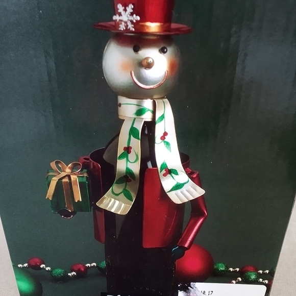 Pfaltzgraff Winter Berry Snowman Wine Bottle Holder NWOT - Picture 2 of 4